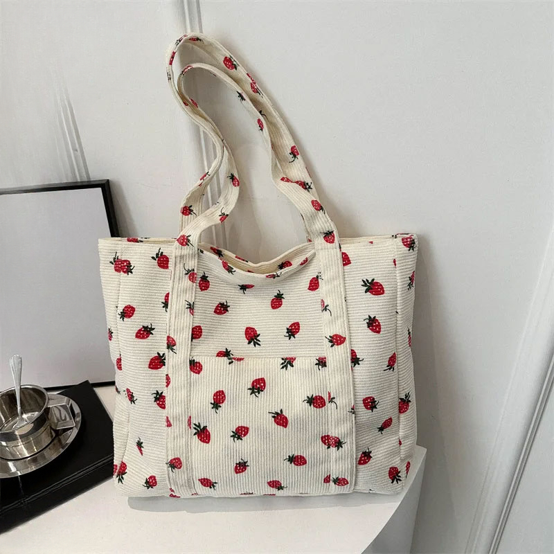 Tote Bag Beach - Bolso de mano de pana de