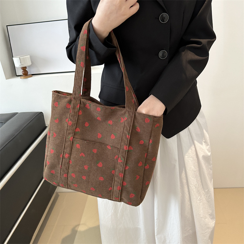 Bolso de mano de pana de gran  - Tote Bag Beach reseña y precio