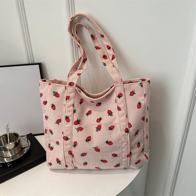 Bolso de mano de pana de gran  - Tote Bag Beach reseña y precio